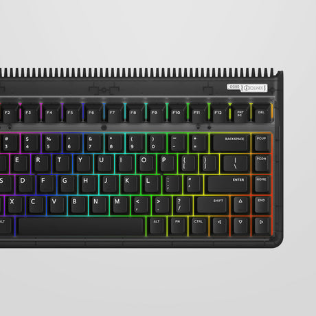 Iqunix og80 dark side wireless mechanical keyboard (zwart, us lay-out (qwerty), gateron red, 80% (tkl), rgb leds, hot-swappable, pbt, 2.4ghz | bluetooth 5.1 | usb-c)