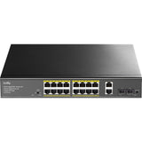 Cudy 16-gbe poe+ switch with 2 uplink gbe and 2 uplink sfp (zwart)