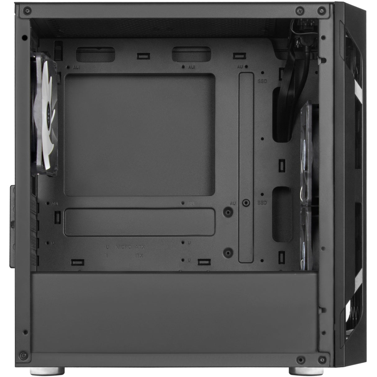 Silverstone sst-fah1mb-pro midi tower behuizing (zwart | 3x usb-a | rgb | tempered glass)
