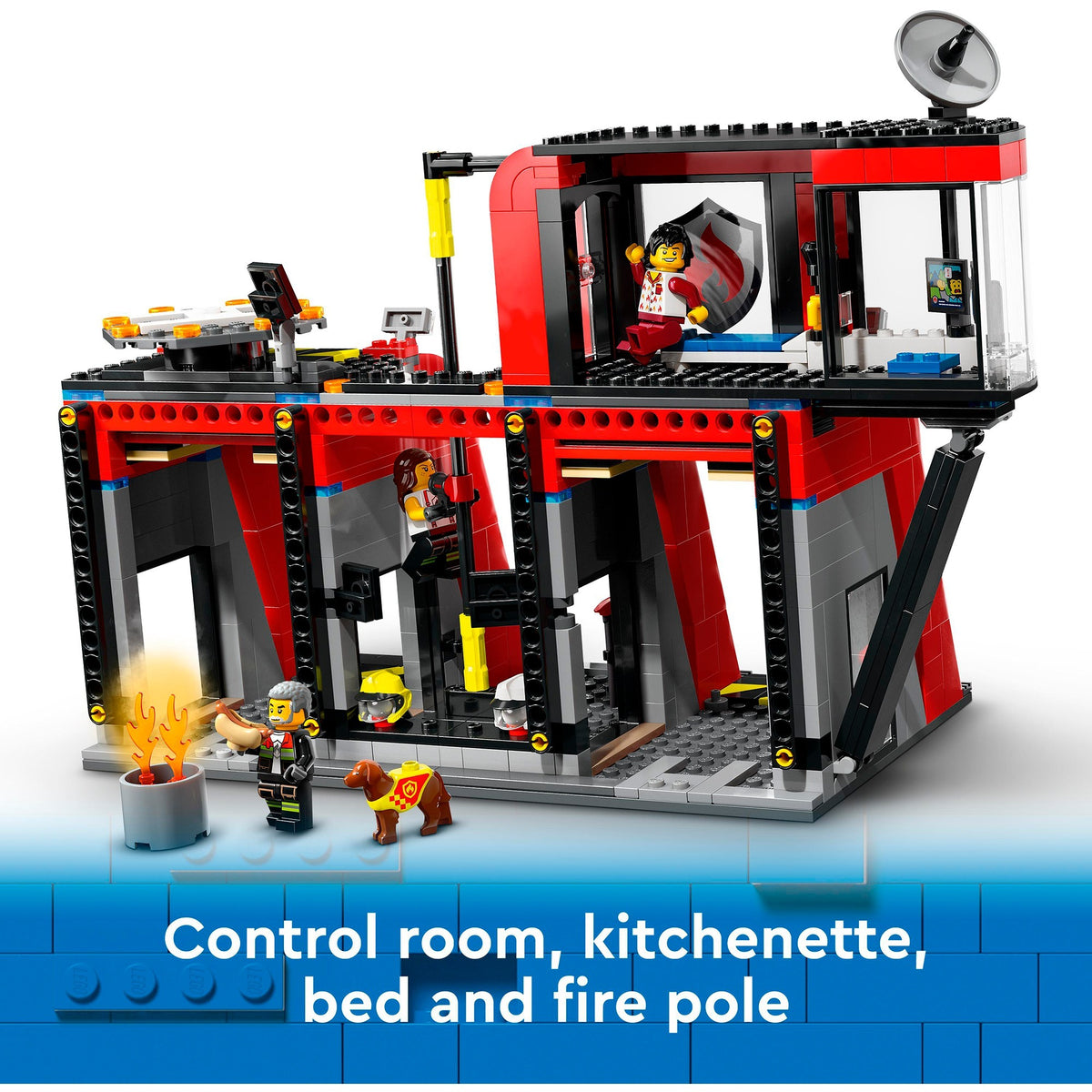 Lego city - brandweerkazerne en brandweerauto constructiespeelgoed (60414)