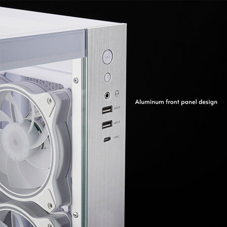 Chieftec visio midi tower behuizing (wit | 2x usb-a | 1x usb-c | rgb | tempered glass)