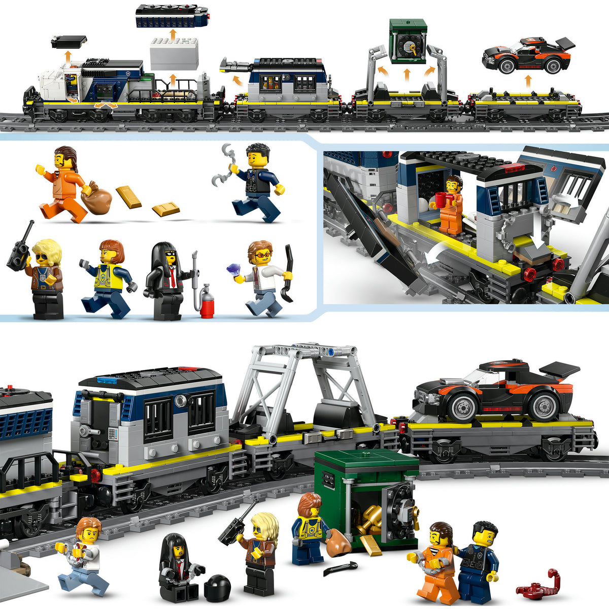Lego ® city overval op politietrein - speelgoedtreinset - 60508