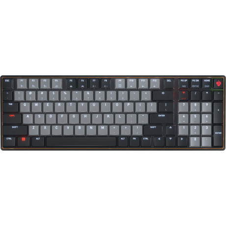 Cherry kw 550 mx lp mechanisch toetsenbord (zwart, us lay-out (qwerty), mx low profile 2.0 ivory, 96%, white leds, pbt keycaps)