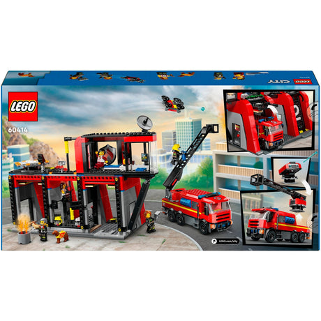 Lego city - brandweerkazerne en brandweerauto constructiespeelgoed (60414)