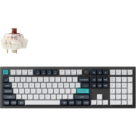 Keychron q6 max-m3 rgb mechanisch toetsenbord (zwart, us lay-out (qwerty), gateron jupiter brown, 100%, rgb leds, ksa double-shot pbt, hot swap, knob, 2.4ghz | bluetooth 5.1 | usb-c)