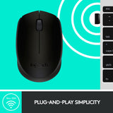 Logitech b170 muis (zwart, draadloos)