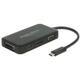 Delock usb-c > vga hdmi dvi displayport adapter (zwart, 0,15 meter)