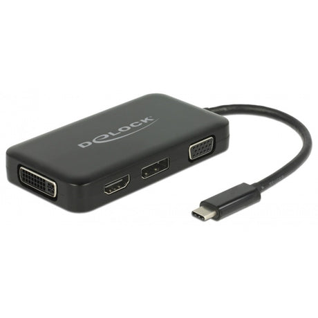Delock usb-c > vga hdmi dvi displayport adapter (zwart, 0,15 meter)