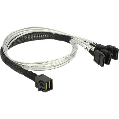 Delock mini sas hd sff-8643 > 4x sata 7-pin kabel (zwart, 0,5 meter)