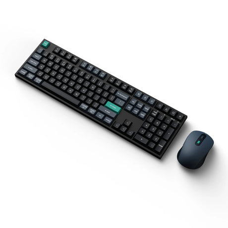 Keychron b36 keyboard and bm25 mouse wireless combo desktopset (zwart, us lay-out (qwerty), scissor switches, 100%, abs, usb-c | 2.4 ghz | bluetooth, 400-2400 dpi)
