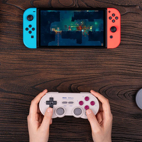 8bitdo sn30 pro gamepad (lichtgrijs, bluetooth, usb, pc, nintendo switch switch 2)