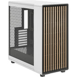 Fractal design north xl rc chalk white tg clear midi tower behuizing (wit houtkleur | 2x usb-a | 1x usb-c | tempered glass)