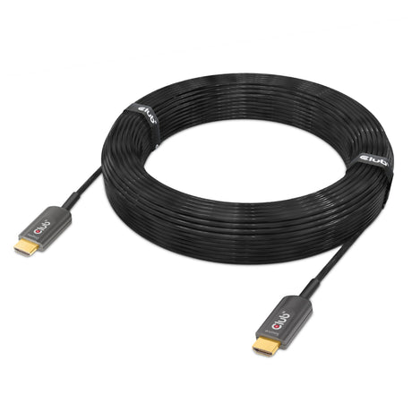 Club 3d gecertificeerde actieve optische ultra high speed hdmi 2.1 kabel (zwart, 20 meter, 8k)