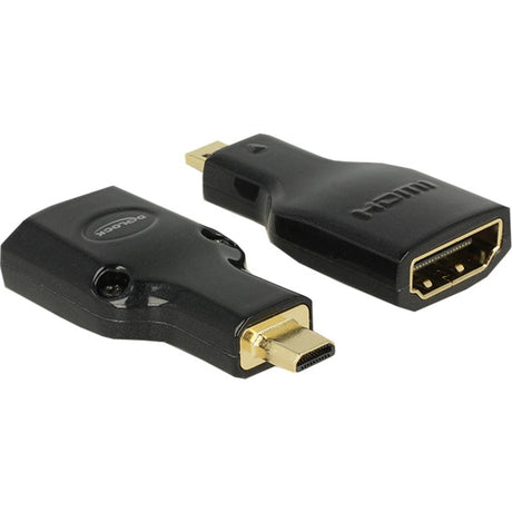 Delock micro-hdmi-d male naar hdmi-a female adapter (zwart)