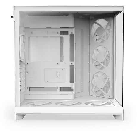 Nzxt h9 flow rgb+ midi tower behuizing (wit (mat) | 2x usb-a | 1x usb-c | rgb | tempered glass)