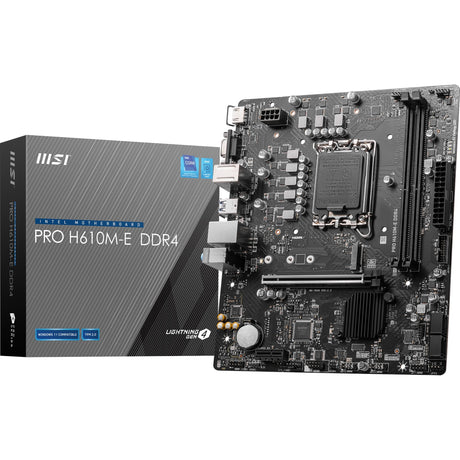 Msi pro h610m-e ddr4 socket 1700 moederbord (zwart, gb-lan, sound, µatx)