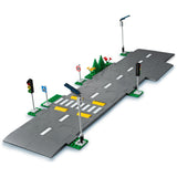 Lego ® city wegplaten 60304 bouwset; bouwbare speelgoedweg; maak de wegplaten vast aan je stad om deze uit te breiden; met lantaarnpalen, stoplichten, verkeersborden, bomen en planten, verkeersdrempels en een zebrapad (112 onderdelen)