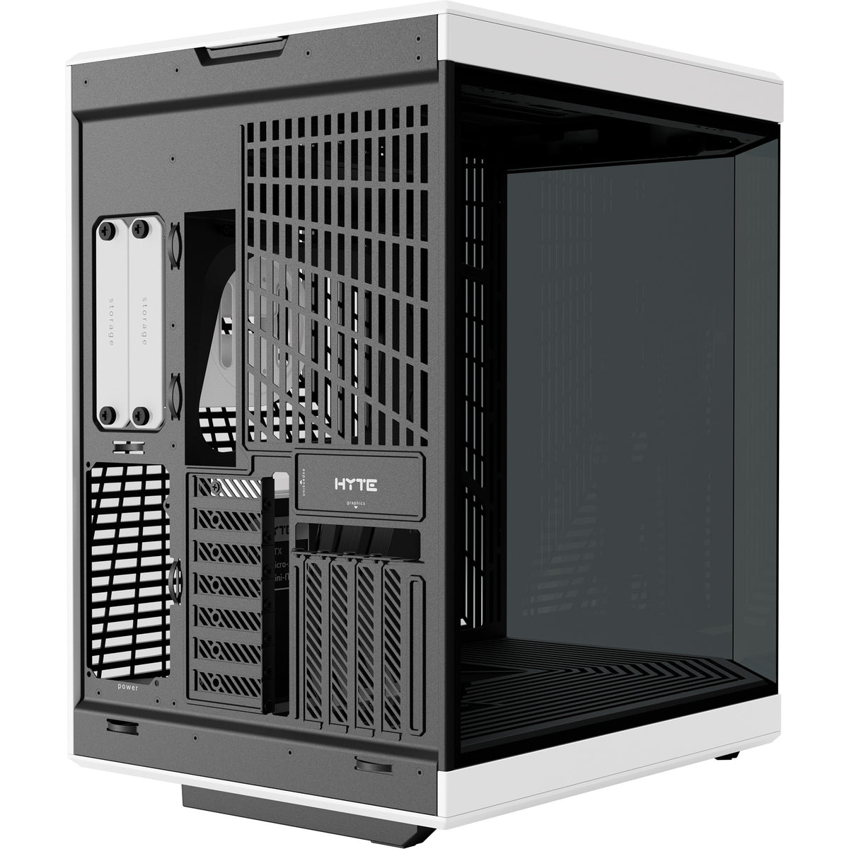 Hyte y70 midi tower behuizing (zwart wit | 2x usb-a | 1x usb-c | tempered glass)