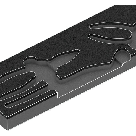 Wera 9780 schuimrubberen inzetstuk met knipex tangen set 1, 3‑delig tangenset (zwart grijs, in schuiminzet voor werkplaatswagen)