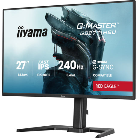 Iiyama g-master red eagle gb2771hsu-b1 27 gaming monitor (zwart, 1x displayport, 2x hdmi, 1x usb-c, 1x usb-a, 240 hz)