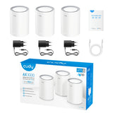 Cudy ax3000 2.5g mesh wi-fi 6 system (3-pack) mesh router (wit)