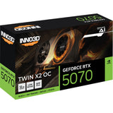 Inno3d geforce rtx 5070 twin x2 oc grafische kaart (zwart, dlss 4, 3x displayport, 1x hdmi 2.1)