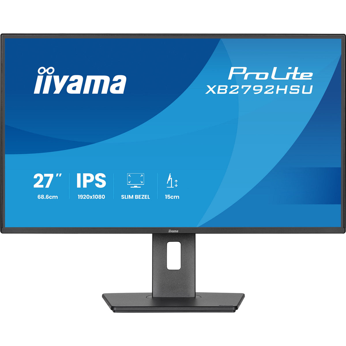 Iiyama prolite xb2792hsu-b1 27 monitor (zwart (mat), 1x displayport, 1x hdmi, 2x usb-a, 120 hz)