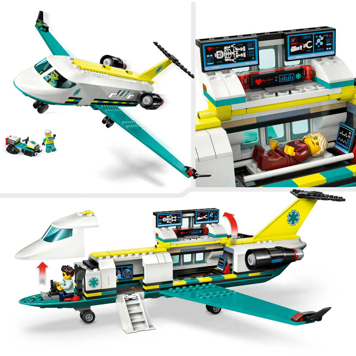 Lego ® city ambulancevliegtuig, speelgoedvliegtuig - 60465