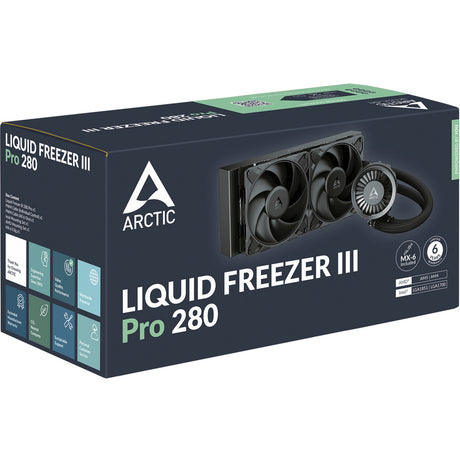 Arctic liquid freezer iii pro 280 waterkoeling (zwart, 4-pins pwm fan-connector)