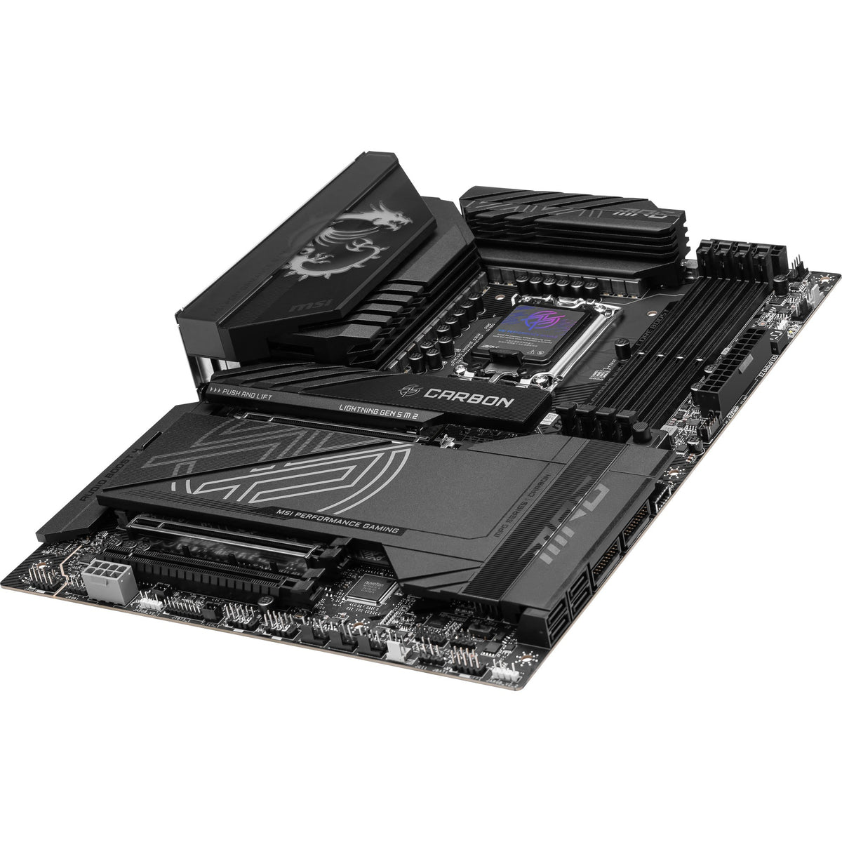 Msi mpg z890 carbon wifi socket 1851 moederbord (zwart, raid, 5gb-lan, 2.5gb-lan, wi-fi 7, bt, sound, atx)