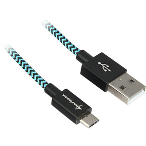 Sharkoon usb-a 2.0 naar micro-usb-b kabel (zwart lichtblauw, 3 meter)