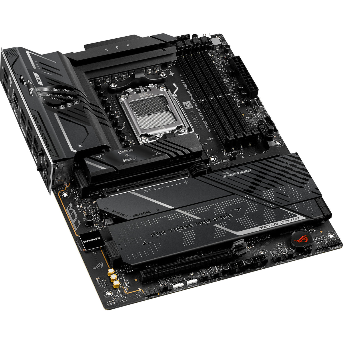 Asus rog strix x870e-h gaming wifi7 socket am5 moederbord (zwart, raid, 5gb-lan, wi-fi 7, bt, sound, atx)