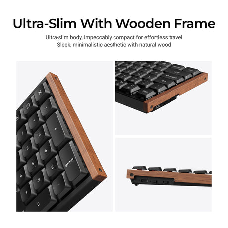 Keychron k5 ultra 8k wireless custom mechanical keyboard (zwart, us lay-out (qwerty), milk pom brown, 100%, rgb leds, lsa double-shot pbt, usb-c | 2.4 ghz | bluetooth 5.2)