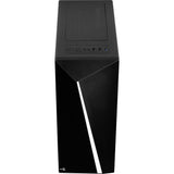 Aerocool shard midi tower behuizing (zwart | 3x usb-a | rgb | window)