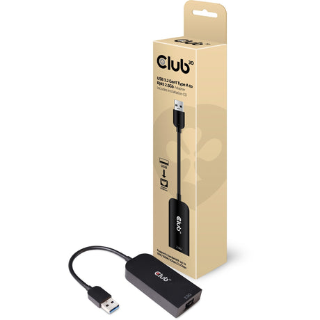 Club 3d usb-a 3.2 gen 1 naar 2.5gb-lan ethernet adapter (zwart, 0,16 meter)