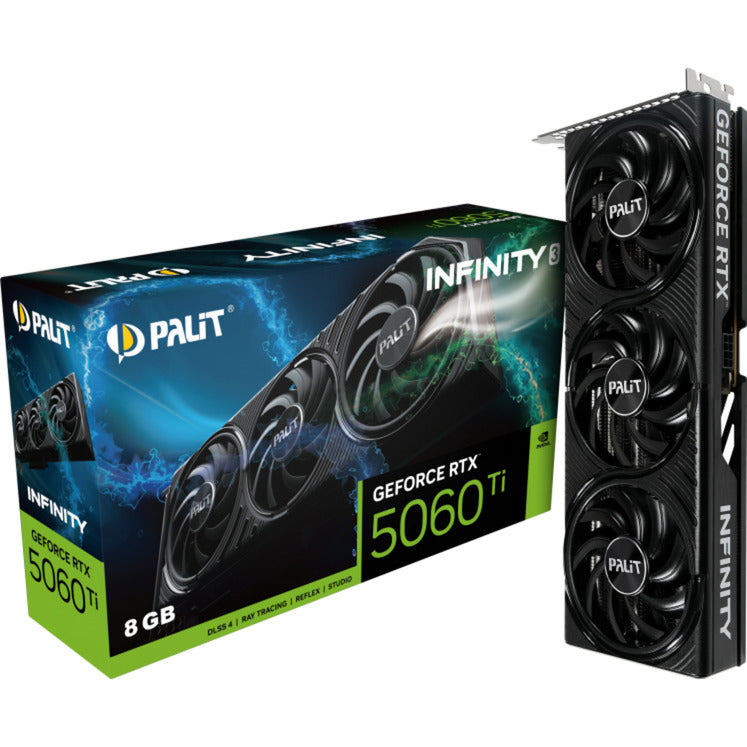 Palit geforce rtx 5060 ti infinity 3 8gb grafische kaart (dlss 4, 3x displayport, 1x hdmi 2.1)