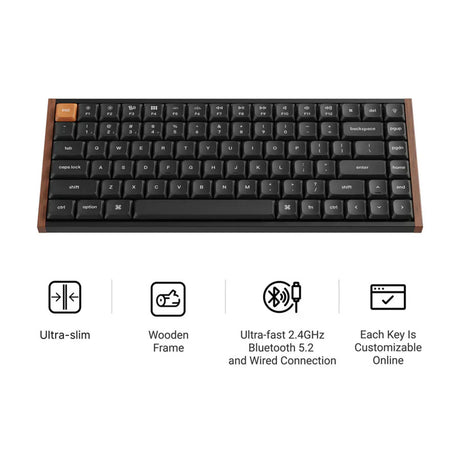 Keychron k3 max se qmk wireless custom mechanical keyboard (zwart, us lay-out (qwerty), milk pom banana, 75%, rgb, hot swap, 2.4 ghz | bluetooth 5.3 | usb-c)