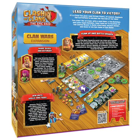 Asmodee clash of clans: the epic raid - clan wars expansion bordspel (engels, 2 - 6 spelers, 45 - 90 minuten, vanaf 12 jaar, uitbreiding)