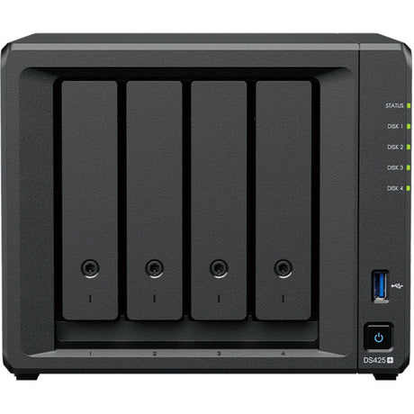Synology diskstation ds425+ nas (zwart, 2x lan, 2x usb-a 3.2 (5 gbit s))