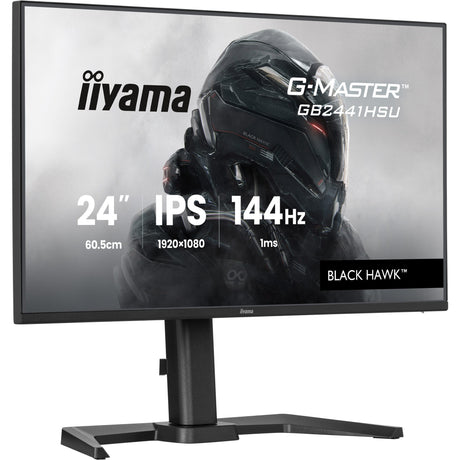 Iiyama g-master black hawk gb2441hsu-b1 23.8 gaming monitor (zwart, 1x displayport, 1x hdmi, 2x usb-a, 144 hz)