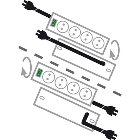 Brennenstuhl primera-tec comfort switch plus 19.500a stekkerdoos met overspanningsbeveiliging 7-voudig zwart 2m h05vv-f 3g1,5 2 permanent, 5 schakelbaar