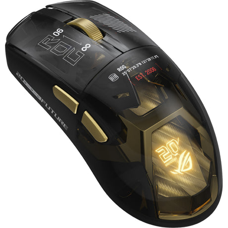 Asus rog harpe ii extreme edition 20 gaming mouse (zwart goud, 65.000 dpi, usb bluetooth 5.1 2.4ghz)
