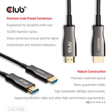 Club 3d hdmi hybrid aoc kabel 8k60hz 4k120hz 50m (zwart)