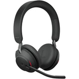 Jabra evolve2 65, ms stereo on-ear headset (zwart, microsoft teams, bluetooth, inclusief laadstation)
