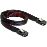 Delock mini sas sff-8087 > mini sas sff-8087 kabel (rood zwart, 0,5 meter)