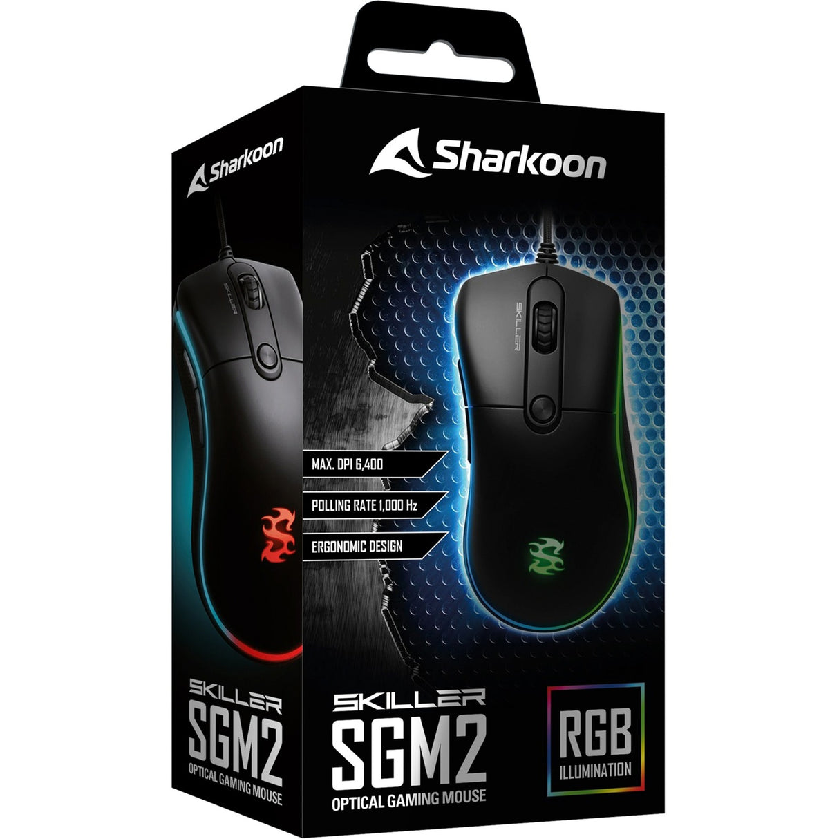 Sharkoon skiller sgm2 optische gaming muis (zwart, 400 - 6400 dpi, rgb leds)