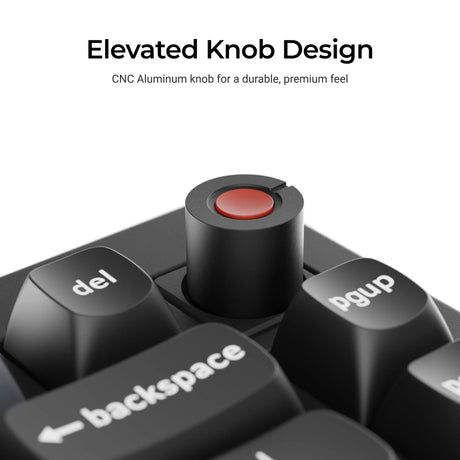 Keychron v1w-d1 8k qmk wired custom mechanical keyboard (zwart, us lay-out (qwerty), super red, 75%, rgb leds, double-shot pbt, hot swap, 8k, knop)