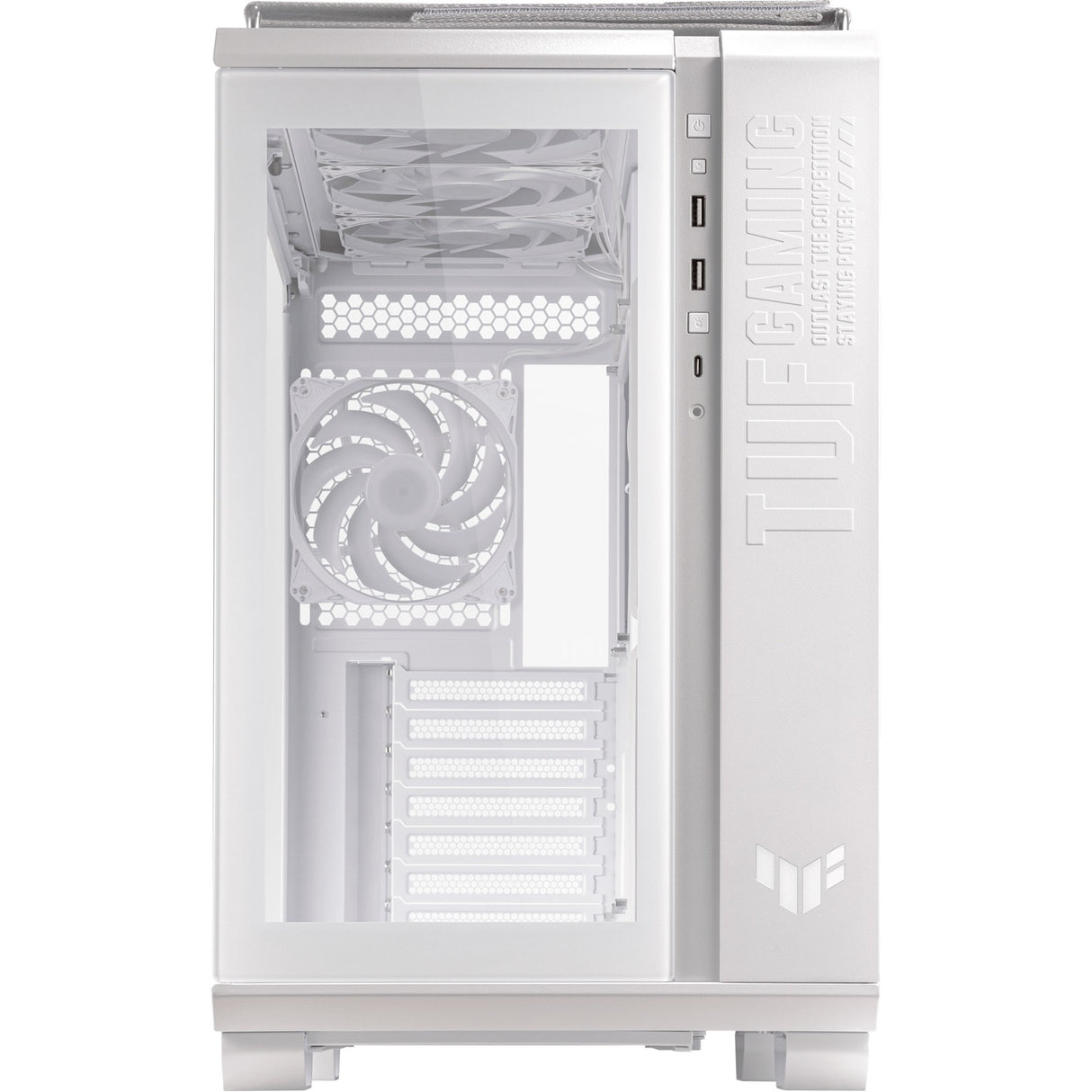 Asus tuf gaming gt502 plus midi tower behuizing (wit | 2x usb-a | 1x usb-c | tempered glass)