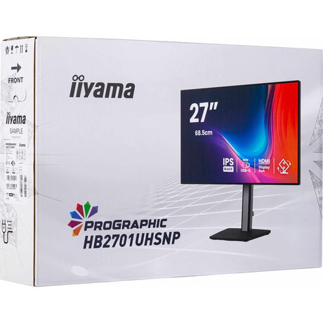 Iiyama prographic hb2701uhsnp-b1 27 4k ultra hd monitor (zwart (mat), 1x displayport, 1x hdmi, 2x usb-c, 3x usb-a, 1x rj-45)