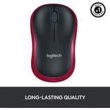 Logitech wireless mouse m185 (rood, retail)